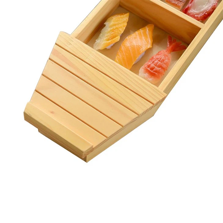 Newell Heildverslun Veitingahúsabúnaður Stór trébátabakki Japanskur 50cm tré sushibátur fyrir sushi